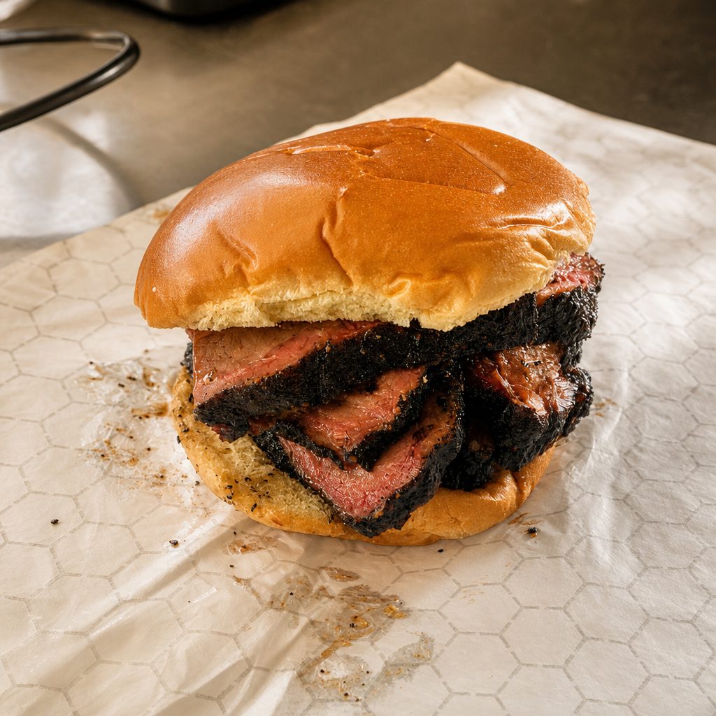 Smoked Brisket Sandwich.