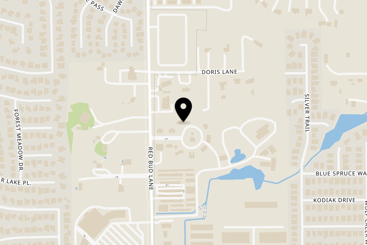 Map showing the location of Smoky Buns on 311 Highland Estates Dr in Round Rock